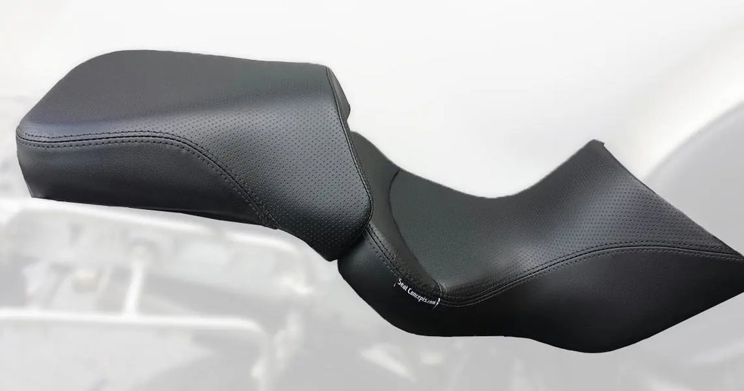 Seat Concepts Komfort Foam &amp; Cover Kit mit Soziusbezug BMW R1200 GS / GS Adventure, Black Sandpaper, Seiten Black Carbon Fiber