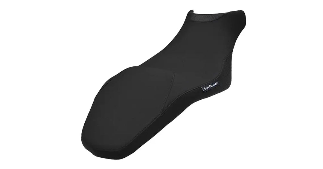 Seat Concepts Komfort Foam &amp; Cover Kit BMW G310 GS / G310 R, Black Semi-Grip, Seiten Black Carbon Fiber