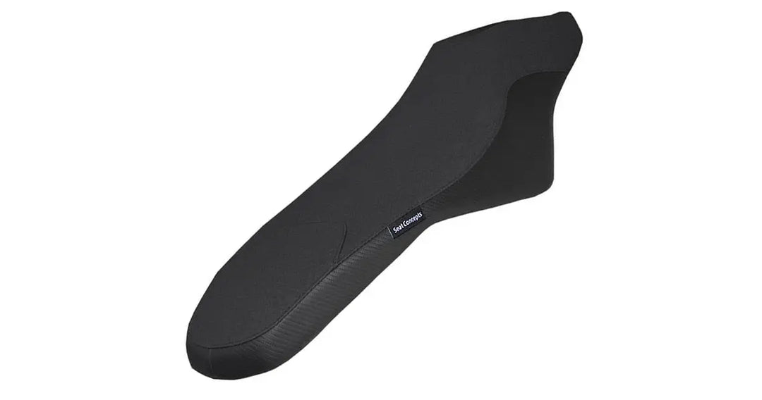 Seat Concepts Komfort Foam &amp; Cover Kit BMW G310 GS / G310 R, Black Sandpaper, Seiten Black Carbon Fiber