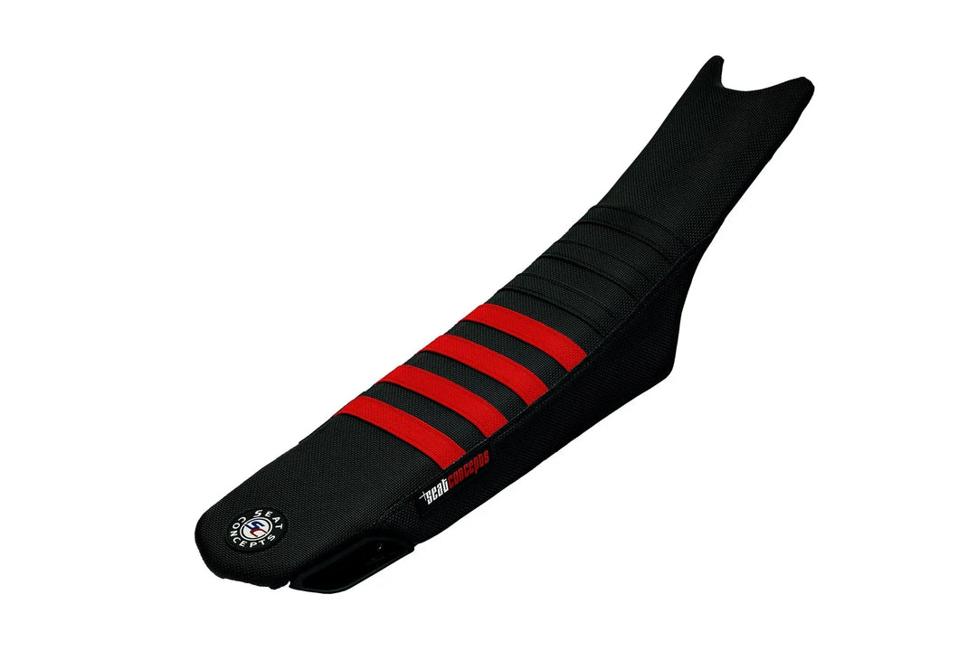 Seat Concepts Race 2.0 Foam &amp; Cover Kit Ducati Desmo450 MX, Black Wire / Black Wire / Blood Red Wire