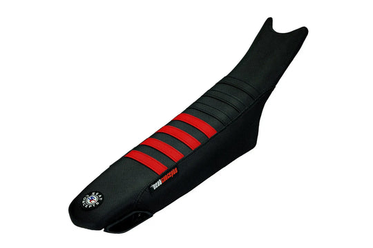 Seat Concepts Race 2.0 Foam &amp; Cover Kit Ducati Desmo450 MX, Black Wire / Black Wire / Blood Red Wire