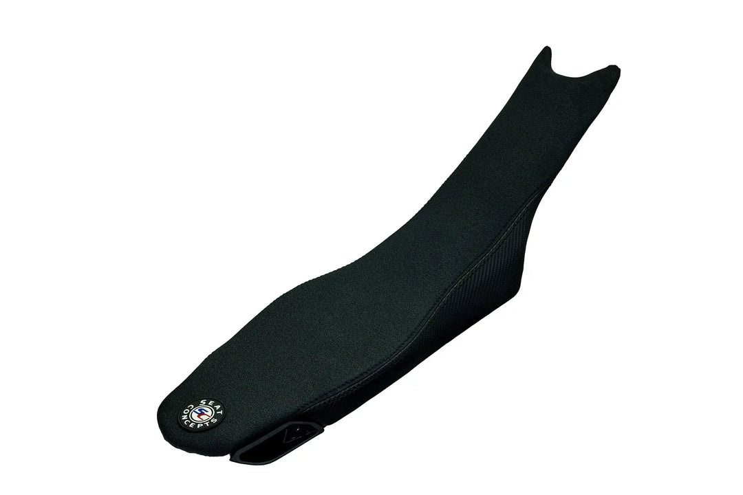 Seat Concepts Komfort Foam &amp; Cover Kit Ducati Desmo450 MX, Black Sandpaper, Seiten Black Carbon Fiber