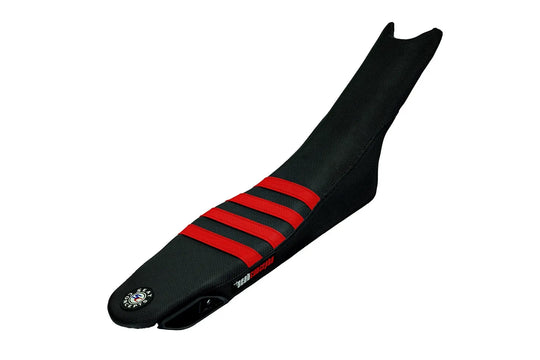 Seat Concepts Element Foam &amp; Cover Kit Ducati Desmo450 MX, Black Wire / Black Wire / Blood Red Wire
