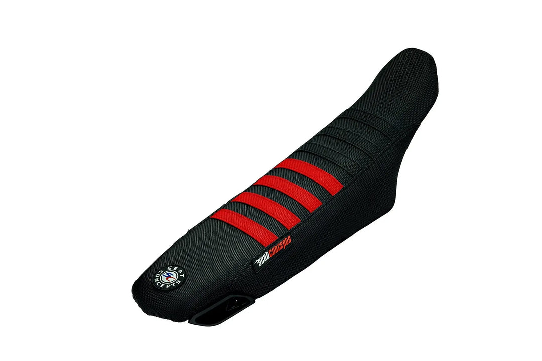 Seat Concepts Race 2.0 Foam &amp; Cover Kit Ducati Desmo450 EDS, Black Wire / Black Wire / Blood Red Wire