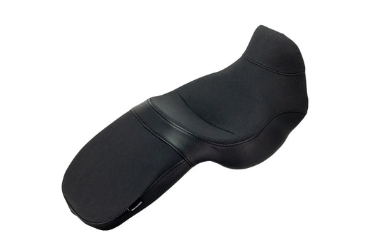 Seat Concepts Komfort-Sitzbank Harley-Davidson Pan America 1250, Black Sandpaper, Seiten Black Carbon Fiber (Abbildung zeigt Standardhöhe)
