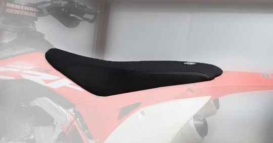 Seat Concepts Komfort-Sitzbank Honda CRF450R / CRF250R / CRF450L, Black Sandpaper, Seiten Black Carbon Fiber