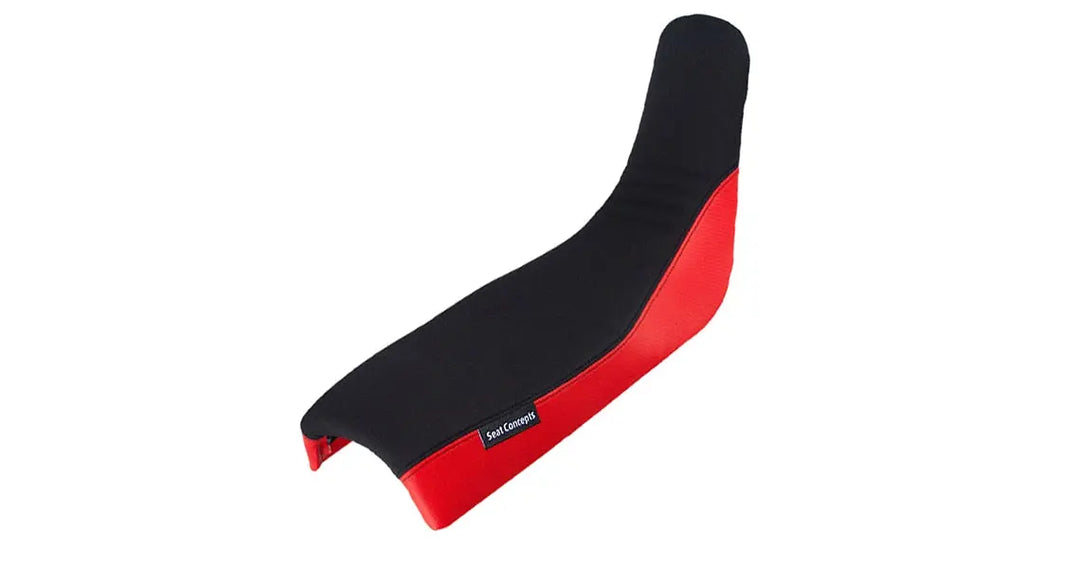 Seat Concepts Komfort-Sitzbank Honda XR600R / XR650L, Black Sandpaper, Seiten Red Carbon Fiber
