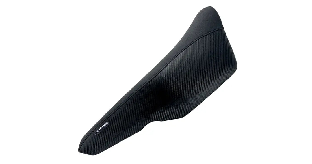 Seat Concepts Komfort Foam &amp; Cover Kit Honda MSX125 Grom, Black Sandpaper, Seiten Black Carbon Fiber