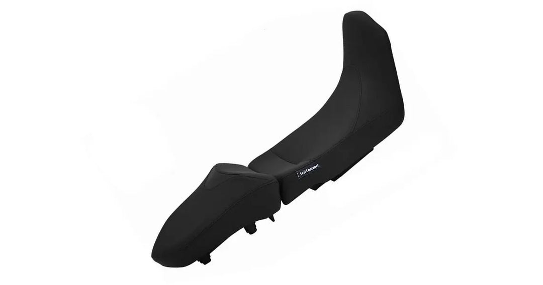Seat Concepts Komfort Front &amp; Rear Foam &amp; Cover Kit Honda CRF1000L Africa Twin, Black Sandpaper, Seiten Black Carbon Fiber