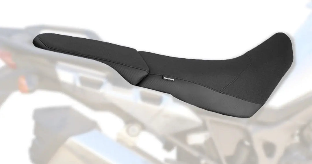 Seat Concepts Rally Foam &amp; Cover Kit mit Soziusbezug Honda CRF1000L Africa Twin, Black Diamante, Seiten Black Carbon Fiber