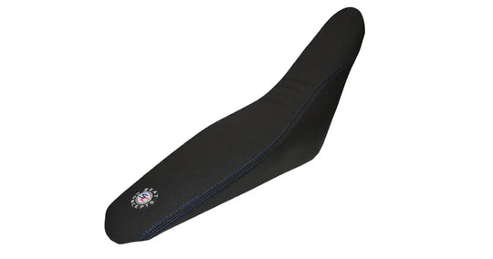 Seat Concepts Komfort Foam &amp; Cover Kit Husaberg FE / FX / FS, Black Sandpaper, Seiten Black Carbon Fiber, Naht blau