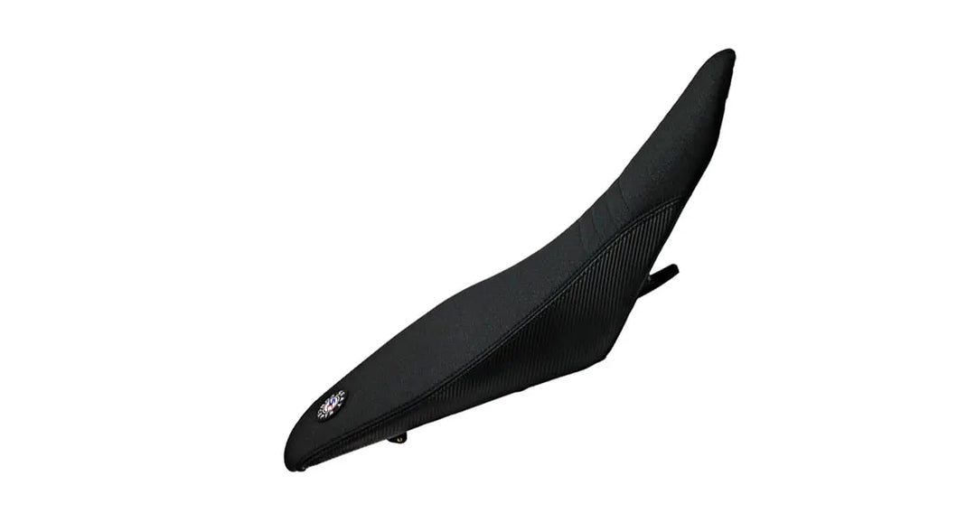 Seat Concepts Komfort-Sitzbank Husqvarna FE / TE / FC / TC, Black Sandpaper, Seiten Black Carbon Fiber, Naht schwarz