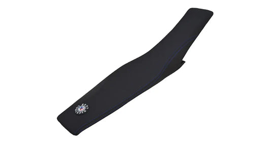 Seat Concepts Komfort-Sitzbank Husqvarna FE / TE / FC / TC, Black Sandpaper, Seiten Black Carbon Fiber, Naht blau