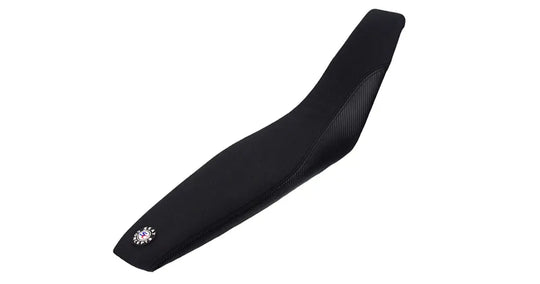 Seat Concepts Komfort-Sitzbank Husqvarna FE / TE / FC / TC, Black Sandpaper, Seiten Black Carbon Fiber, Naht schwarz