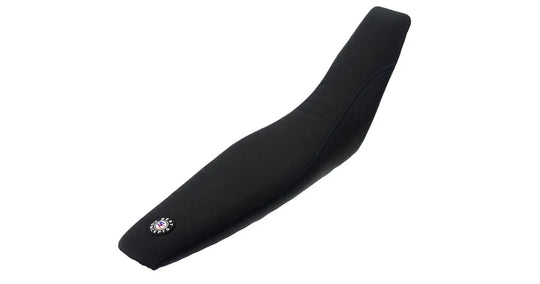 Seat Concepts Komfort-Sitzbank Husqvarna FE / TE / FC / TC, Black Semi-Grip, Seiten Black Carbon Fiber, Naht blau