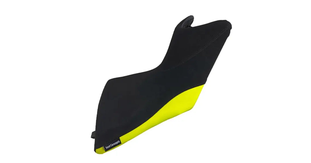 Seat Concepts Komfort Foam &amp; Cover Kit Husqvarna Norden 901, Black Diamante, Seiten Yellow Neon Luna