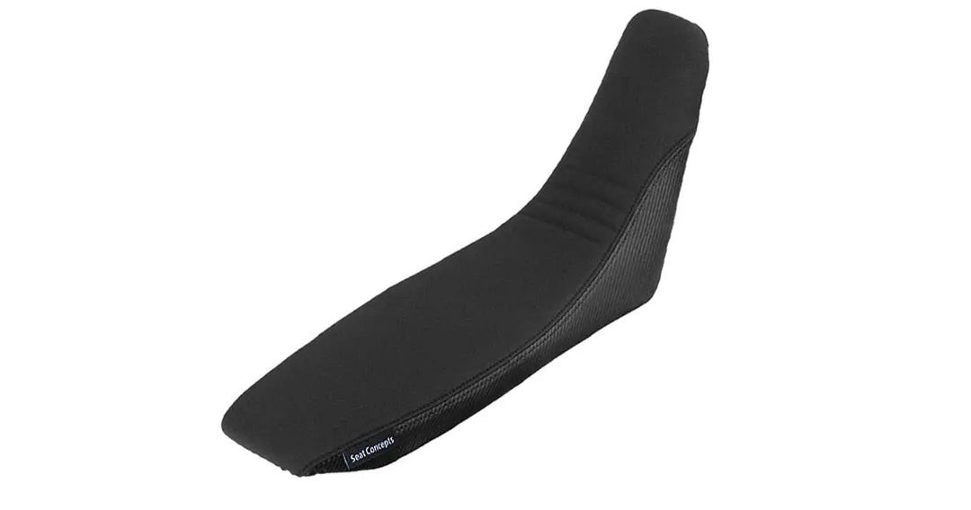 Seat Concepts Komfort-Sitzbank Kawasaki KLX250, Black Sandpaper, Seiten Black Carbon Fiber