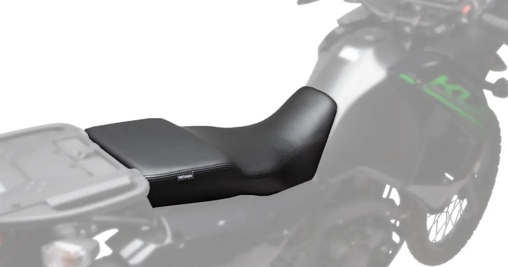 Seat Concepts Komfort-Sitzbank Kawasaki KLR650, Black Semi-Grip, Seiten Black Carbon Fiber