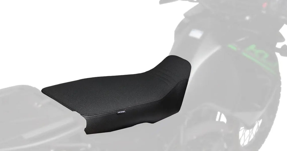 Seat Concepts Komfort-Sitzbank Kawasaki KLR650, Black Sandpaper, Seiten Black Carbon Fiber