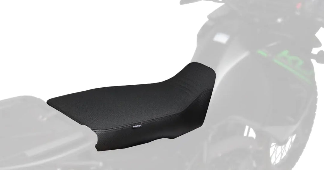 Seat Concepts Komfort-Sitzbank Kawasaki KLR650, Black Sandpaper, Seiten Black Carbon Fiber
