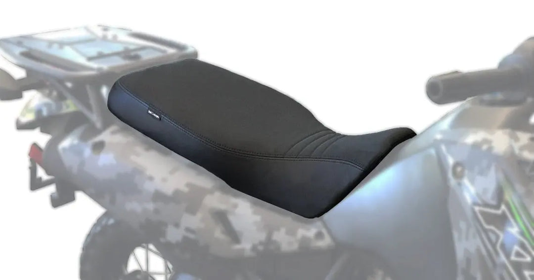 Seat Concepts Komfort-Sitzbank XL Kawasaki KLR650, Black Sandpaper, Seiten Black Carbon Fiber