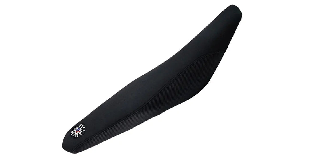 Seat Concepts Komfort-Sitzbank KTM EXC-F / EXC / SX-F / SX, Black Sandpaper, Seiten Black Carbon Fiber, Naht schwarz