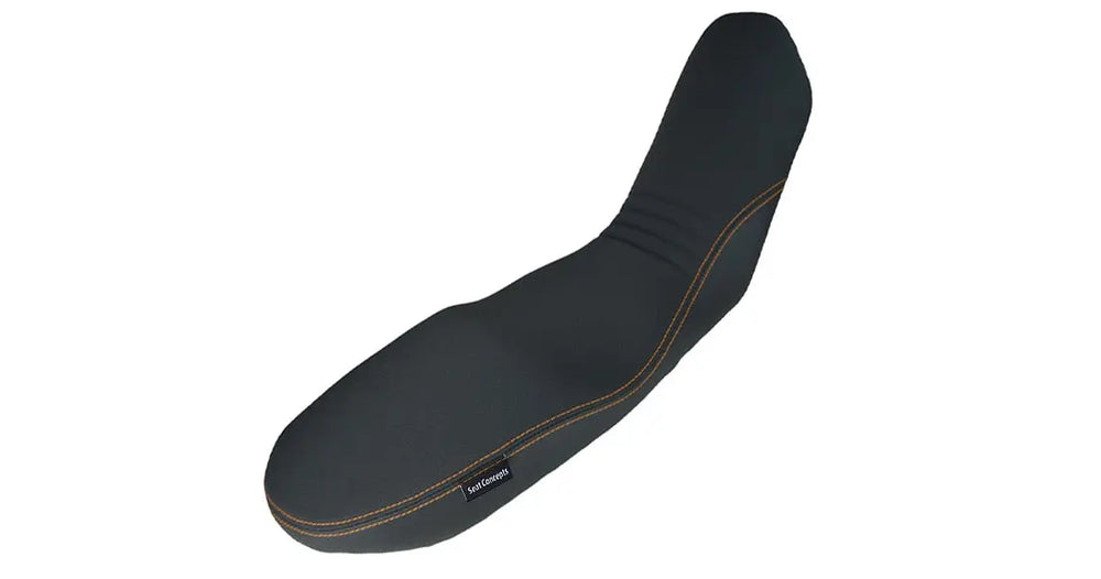 Seat Concepts Komfort Foam & Cover Kit KTM 950 / 990 Adventure, Black Sandpaper, Seiten Black Carbon Fiber, Naht orange