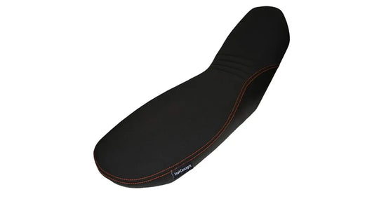 Seat Concepts Komfort Foam &amp; Cover Kit KTM 950 / 990 Adventure, Black Sandpaper, Seiten Black Carbon Fiber, Naht orange