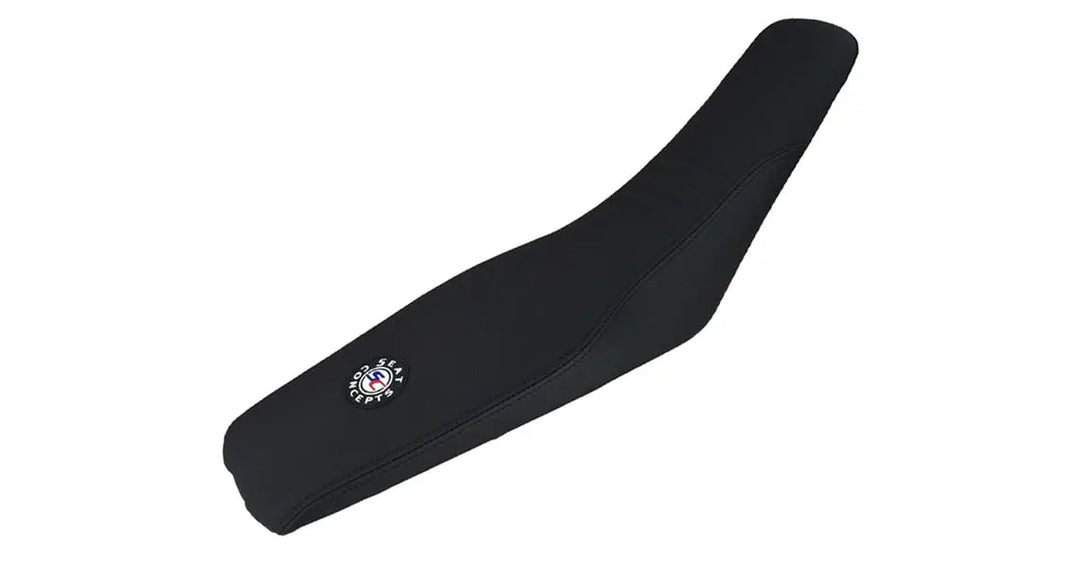 Seat Concepts Komfort Foam &amp; Cover Kit Sherco SE / SEF, Black Sandpaper, Seiten Black Carbon Fiber, Naht schwarz