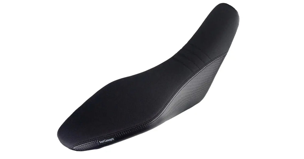 Seat Concepts Komfort-Sitzbank XL Suzuki DR-Z400, Black Sandpaper, Seiten Black Carbon Fiber