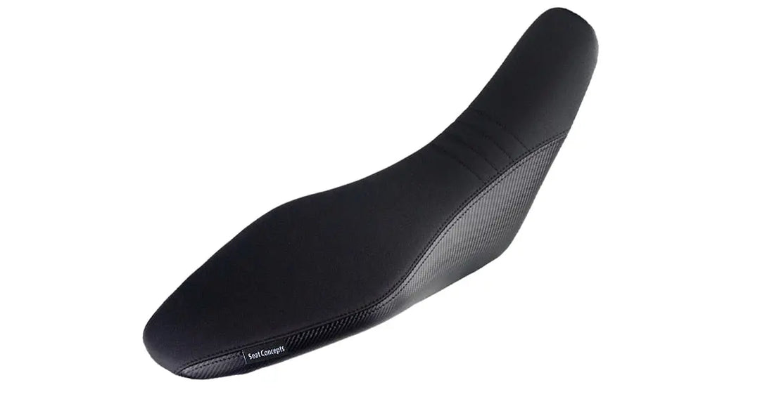 Seat Concepts Komfort-Sitzbank XL Suzuki DR-Z400, Black Sandpaper, Seiten Black Carbon Fiber
