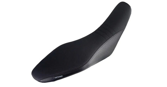 Seat Concepts Komfort-Sitzbank XL Suzuki DR-Z400, Black Sandpaper, Seiten Black Carbon Fiber