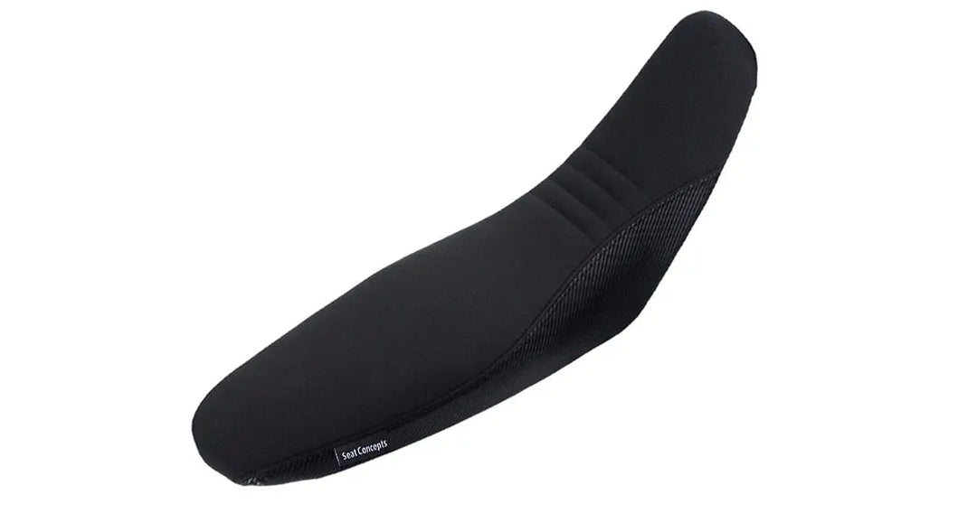 Seat Concepts Komfort-Sitzbank Suzuki DR-Z400, Black Sandpaper, Seiten Black Carbon Fiber