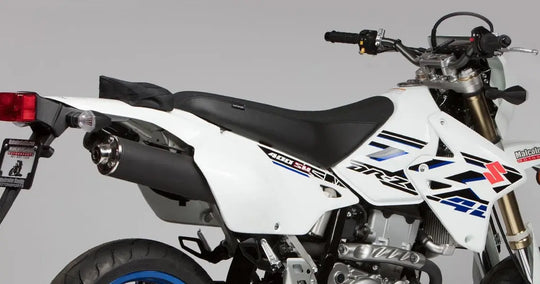 Seat Concepts Komfort-Sitzbank Suzuki DR-Z400, Black Semi-Grip, Seiten Black Carbon Fiber