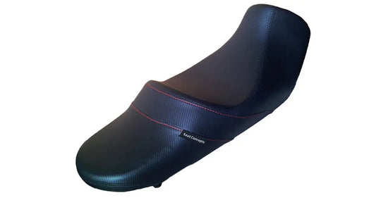 Seat Concepts Komfort Foam &amp; Cover Kit Suzuki V-Strom 650 / XT, Black Sandpaper, Seiten Black Carbon Fiber