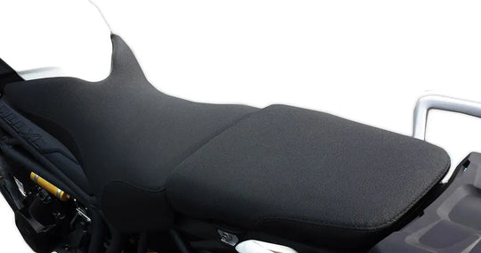 Seat Concepts Komfort Foam &amp; Cover Kit mit Soziusbezug Triumph Tiger 800, Black Sandpaper, Seiten Black Carbon Fiber
