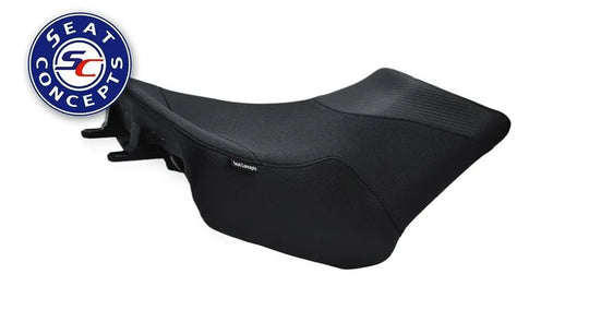 Seat Concepts Komfort Foam &amp; Cover Kit Triumph Tiger Explorer / Tiger 1200, Black Sandpaper, Seiten Black Carbon Fiber