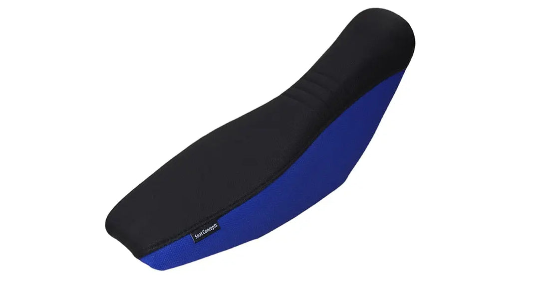 Seat Concepts Komfort Foam &amp; Cover Kit Yamaha WR450F, Black Sandpaper, Seiten Cobalt Blue Wire