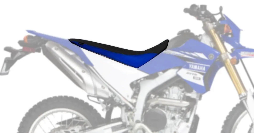 Seat Concepts Komfort-Sitzbank Yamaha WR250R / WR250X, Black Sandpaper, Seiten Cobalt Blue Wire