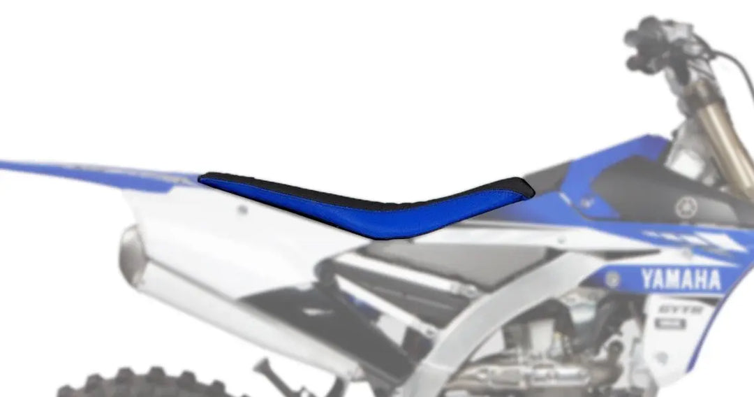 Seat Concepts Komfort-Sitzbank Yamaha YZ250F / YZ450F / WR250F / WR450F, Black Sandpaper, Seiten Cobalt Blue Wire