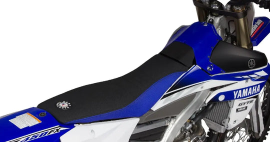 Seat Concepts Komfort-Sitzbank Yamaha YZ250F / YZ450F / WR250F / WR450F, Black Sandpaper, Seiten Cobalt Blue Wire