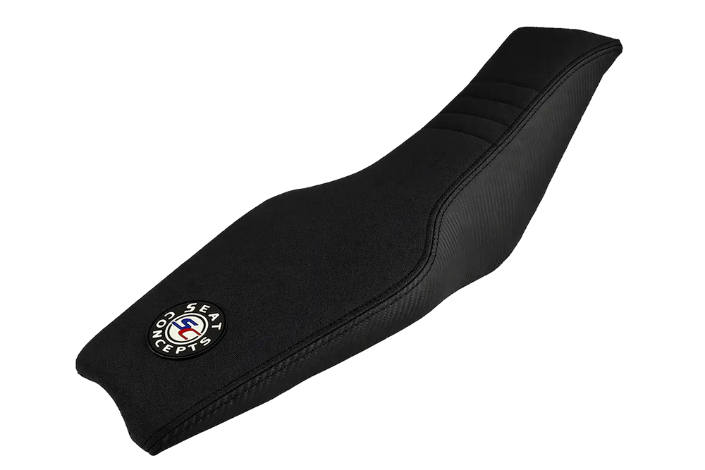 Seat Concepts Komfort-Sitzbank XL Yamaha YZ250F / YZ450F / WR250F / WR450F, Black Sandpaper, Seiten Black Carbon Fiber