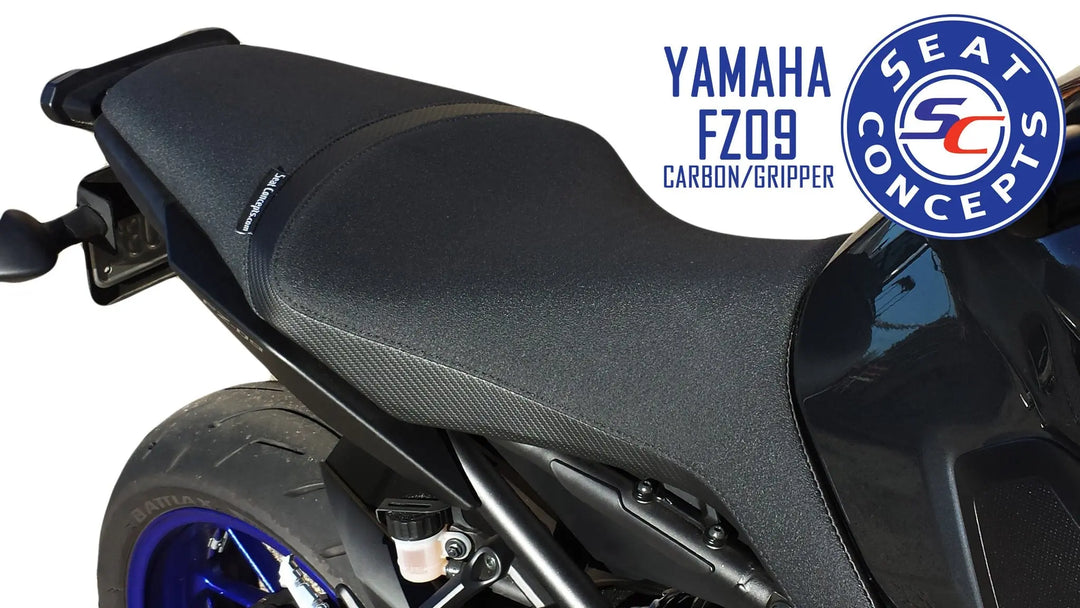 Seat Concepts Komfort-Sitzbank Yamaha MT-09, Black Sandpaper, Seiten Black Carbon Fiber