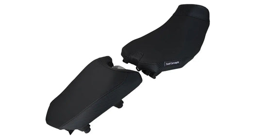 Seat Concepts Komfort Foam &amp; Cover Kit mit Soziusbezug Yamaha Tracer 900, Black Sandpaper, Seiten Black Carbon Fiber