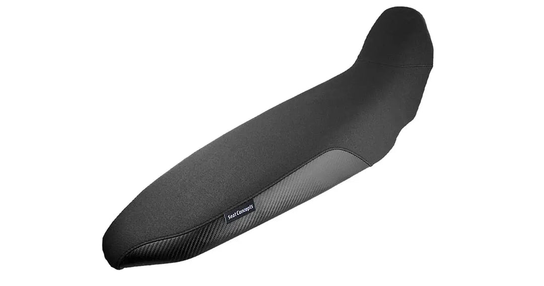 Seat Concepts Rally Sitzbank Yamaha Tenere 700, Black Sandpaper, Seiten Black Carbon Fiber