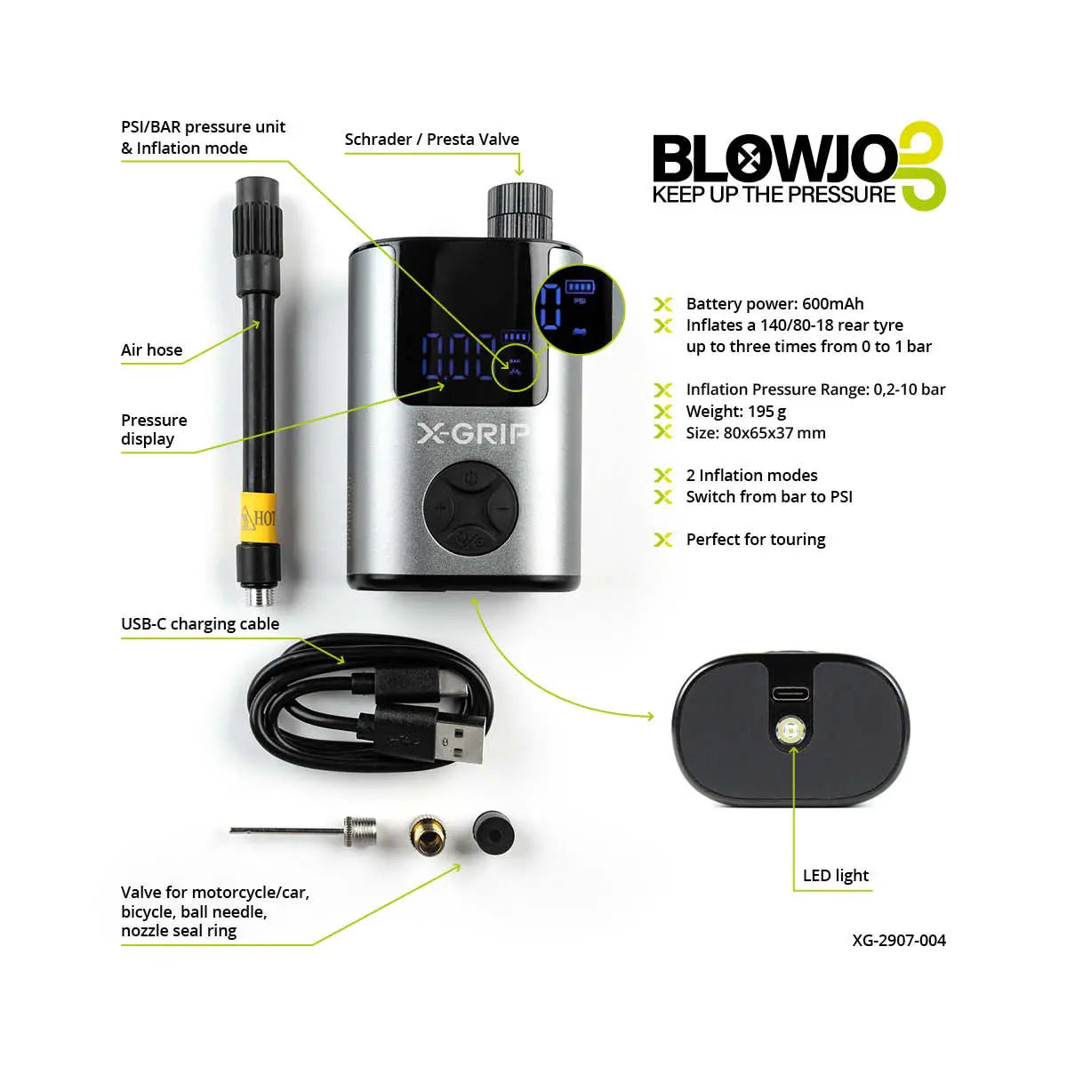 X-Grip Blowjob Akku-Luftpumpe mit USB-C BADX GmbH