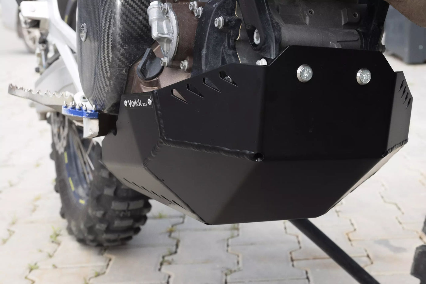 Yakk EXP Motorschutz – 4 mm Aluminium schwarz, für KTM 690 Enduro R, Husqvarna 701, GASGAS ES700